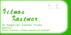 vilmos kastner business card